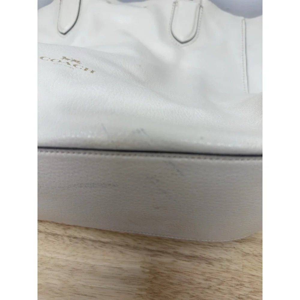 Coach F58660 Soft Chalk Pebble Leather Derby‎ Tote $298 MSRP #12